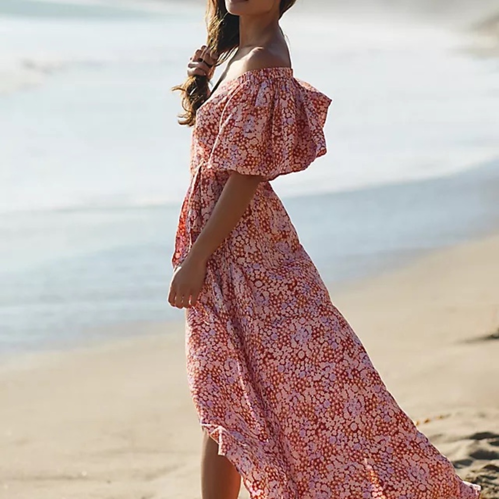 NWT L*Space Revolve Panama Maxi Wrap Floral Cover Up Dress Womens XS - Picture 2 of 7